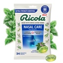 Ricola Max Cool Menthol Nasal Care Large Bag ttesmå 124; Host suppressant Drops stesæt 124; Dual Action Liquid Center ttesmå 124; Lindrende Long- Lasting Relief - 34 Greve (pakke med 1)