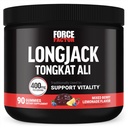 Kraftfaktor Longjack Tongkat Ali Gummies, Tongkat Ali for mænd til at støtte mandlige vitalitet og drev, 400mg Tongkat Ali med BioPerine, blandet Berry Lemonade, 90 Gummies