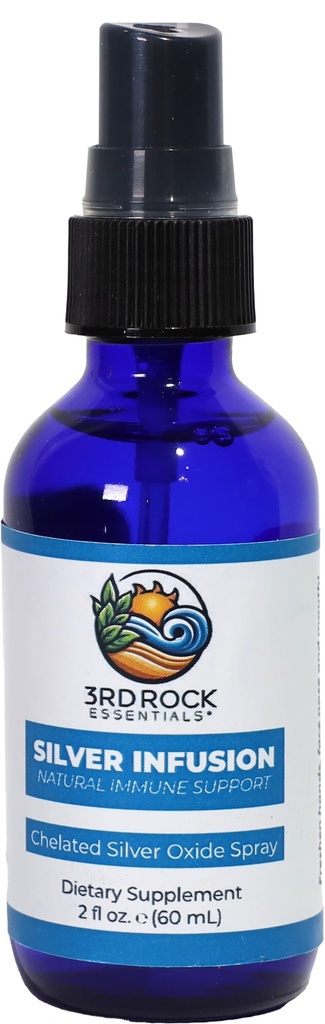 3. Rock Essentials szág 124; Sølv Infusion 150 PPM Chelated Sølv Oxide Spray Kosttilskud 124; Alle naturlige flydende sølv Spray immunstøtte Supplement 124; Alle naturlige personlige pleje (2 oz.)
