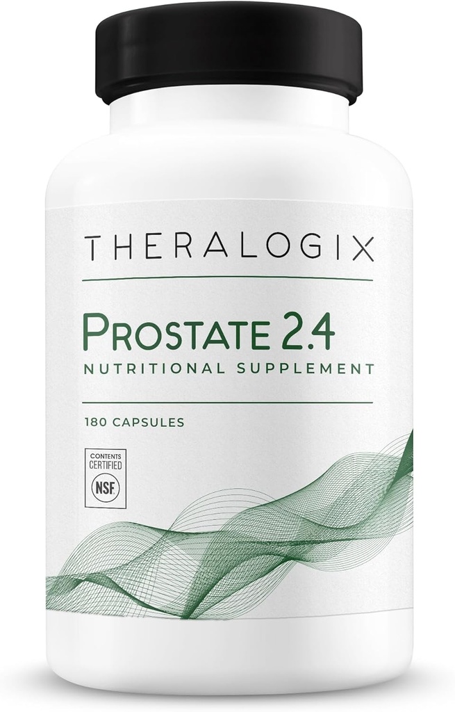 Theralogix Prostata 2.4 Nutritional Supplement - 90- Day Supply - Prostata sundhed for mænd - Understøtter sund prostata væv - Lycopene, Vitamin D3, Selenium & E-vitamin - NSF Certified - 180 Kapsler