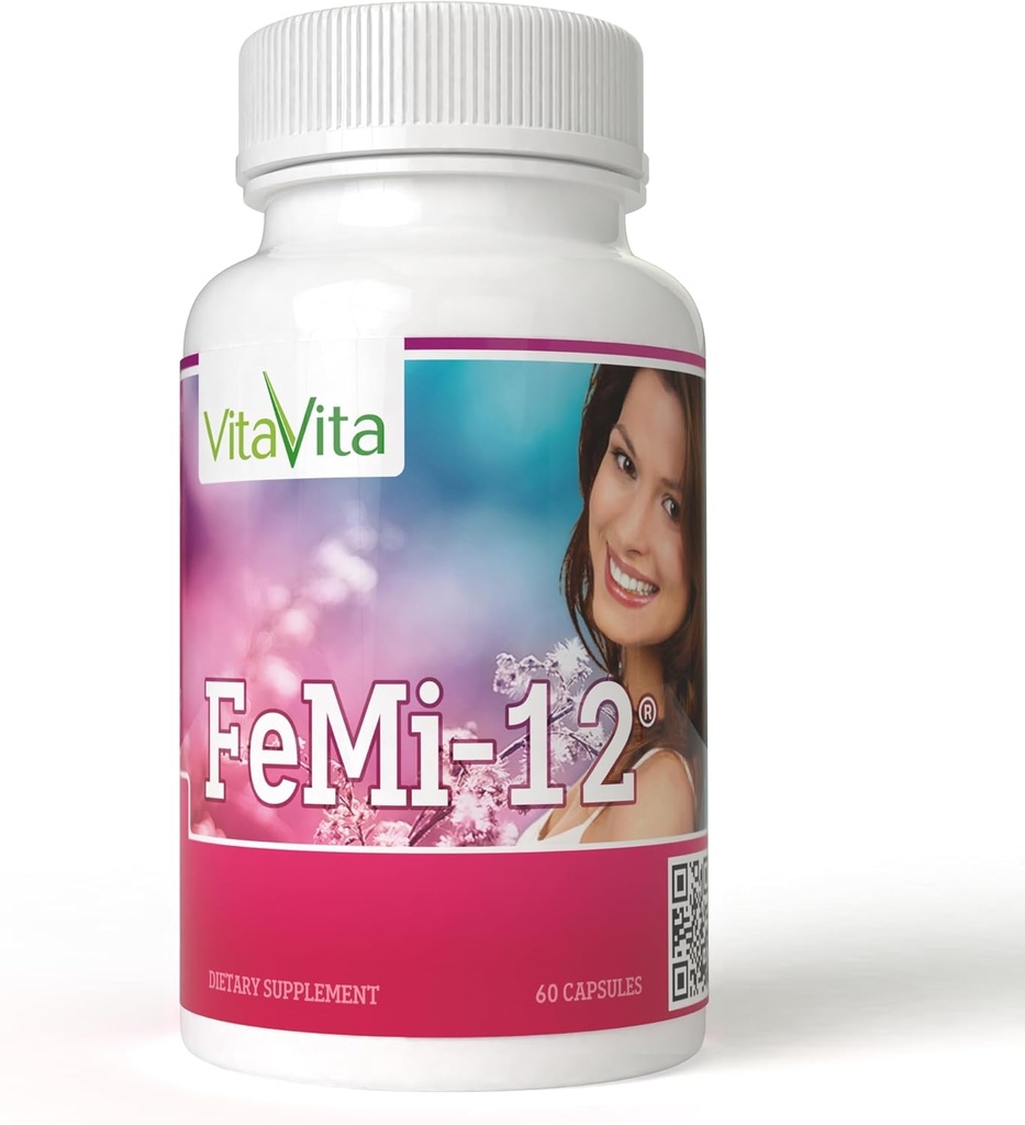 FeMi- 12, hjælper Allevate kvinders månedlige periode ubehag & støtter normal menstruation (60 kapsler)