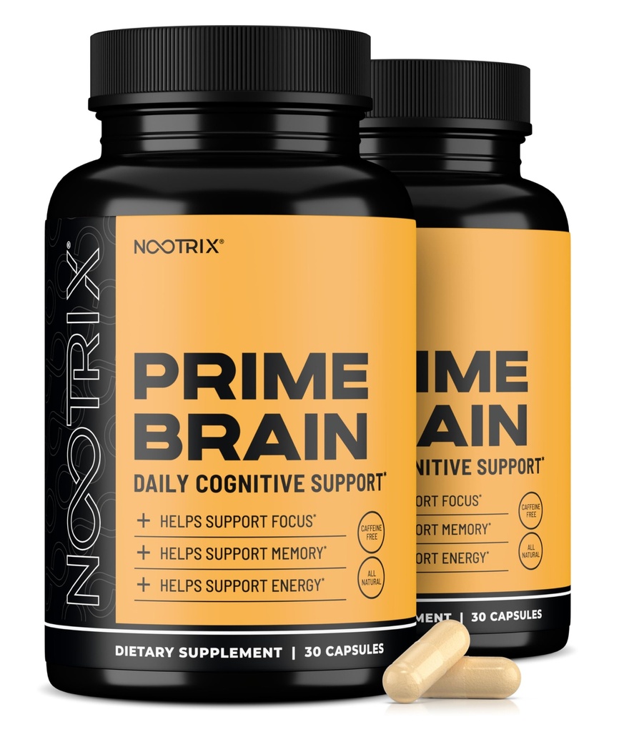 Nootrix Prime Brain Nootrop Supplement Note 124; Understøtter hukommelse, Mental Focus, kognitiv sundhed & energi