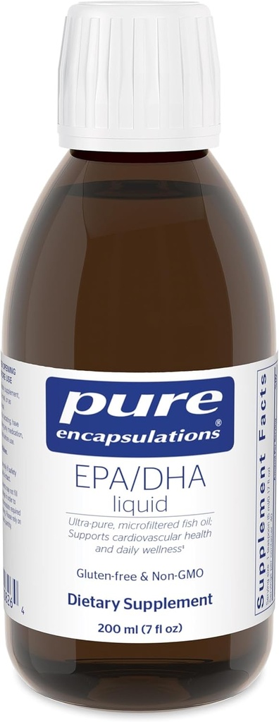 Pure indkapslinger EPA / DHA Flydende • 124; Ultra- Pure, Molekulært Destilleret Fish Oil • Væske • 124; 7 fl. oz • 124; Lemon Flavor