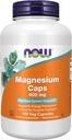 Now Foods Supplements, Magnesium 400 mg, Enzyme Funktion *, Nervesystemet Support *, 180 Veg Kapsler