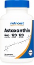 Nutricost Astaxanthin 4 mg, Gluten Free and Non- GMO, 120 Softgels (4 Month Supply)