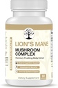 Lions Mane Mushroom Supplement - Premium Fruiting Body Extract - med Chaga, Maitake, Shiitake, Reishi - Mood, Brain og immunforsvar, Adaptogen - Non- GMO - 60 Veganske kapsler