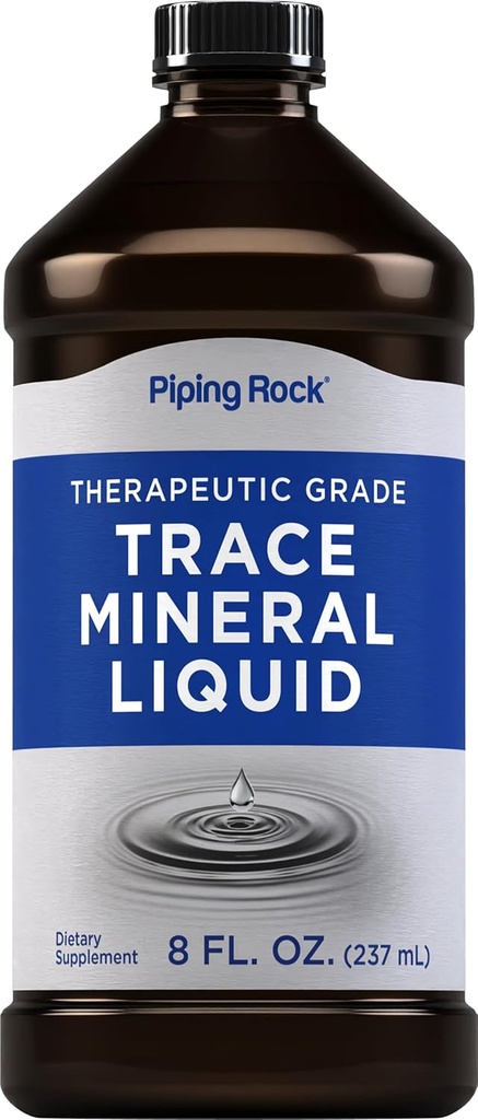 Piping Rock Trace Mineral Liquid Measures 124; 8 fl oz Measures 124; Therapeutic Grade Supplement Measures 124; Non GMO, Gluten Free