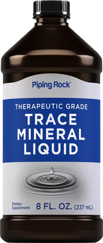 Piping Rock Trace Mineral Liquid Measures 124; 8 fl oz Measures 124; Therapeutic Grade Supplement Measures 124; Non GMO, Gluten Free