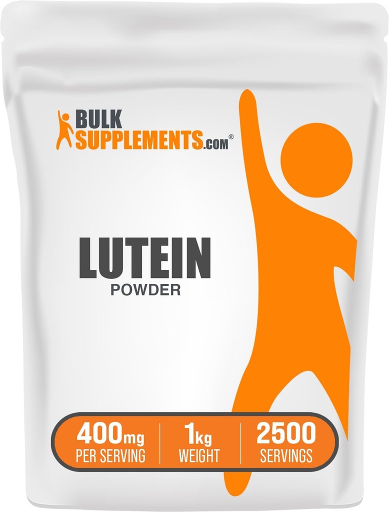 Bulkadditions.com Lutein Powder - fra Marigold Flower Extract, Eye Supplement, Lutein 20mg - Antioxidant Source, Gluten Free, 400mg per servering, 1kg (2,2 lbs) (Pack of 1)