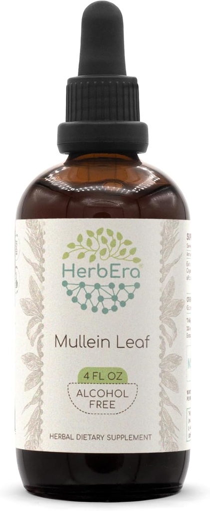 Mullein Leaf B120 Alkohol- Free Herbal Extract Tinktur, Super- koncentreret Mullein (Verbascum thapsus) Tørret Leaf (4 fl oz)