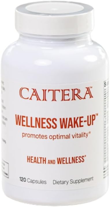 Wellness Wake- Up • 124; 6- in1 Kosttilskud til mænd / kvinder • 124; Vitamin, Mineral, Enzyme & Probiotisk Kompleks til støtte for optimal sundhed og vitalitet • 124; Vegan 120 Kapsler