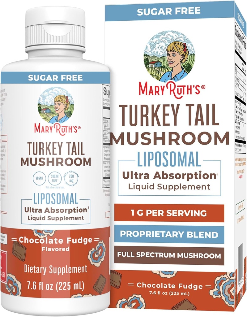MaryRuth Organics Turkey Tail Mushroom Supplement- 124; Ultra Absorption Liposomal - 124; Full Spectrum - 124; 200mg Beta- Glucans Per Servering - 124; Vegan - 124; 7,6 oz - 124; 15 Servering