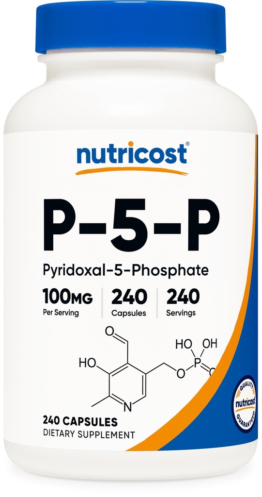 Nutricost P5P Vitamin B6 Supplement 100mg, 240 Kapsler (Pyridoxal- 5 - Phosphat) - Vegetarisk Friendly, Ikke-GMO, Gluten Free
