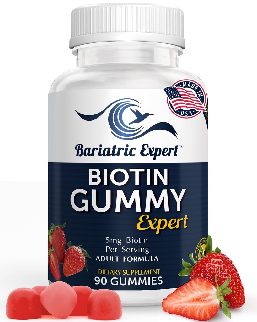 Bariatric Expert Biotin Vitamin - Fast- smeltning Kosttilskud til voksne Post Bariatric Kirurgi, 90 Tæl