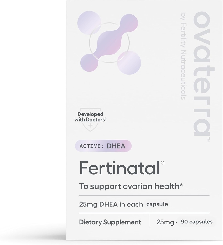 Mikroniseret DHEA Kvindelig naturlig plant- baseret fertilitet Supplement 90- 25 mg kapsler - 28 dages forsyning