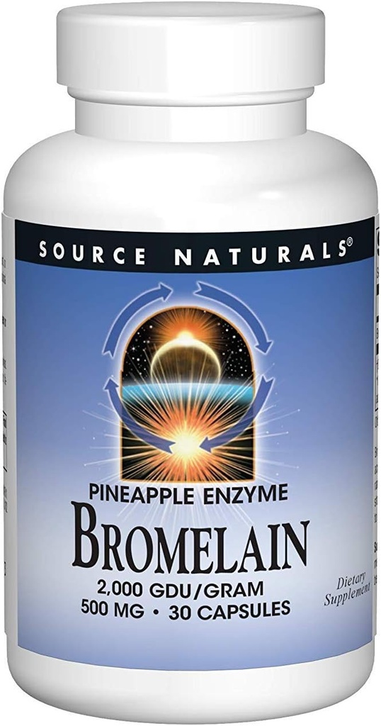 Source Naturals - Bromelain 2000 Gdu, 500mg, 30 kapsler
