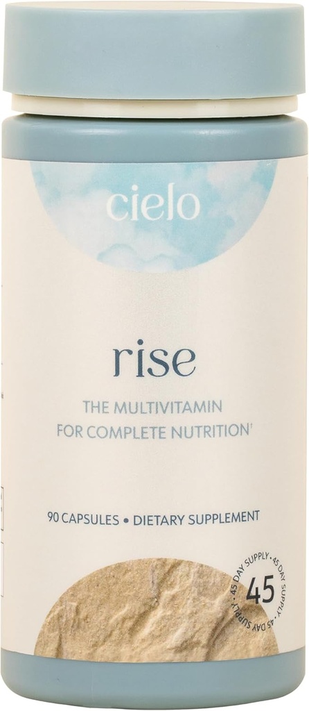 Cielo Rise Multivitamin for Women and Men - Vitamin A, C, D3, E K2, & More - Magnesium Glycinate, Citrate, and Malate for Digestive Support - Complete Daily Nutrition (45 Day Supply)