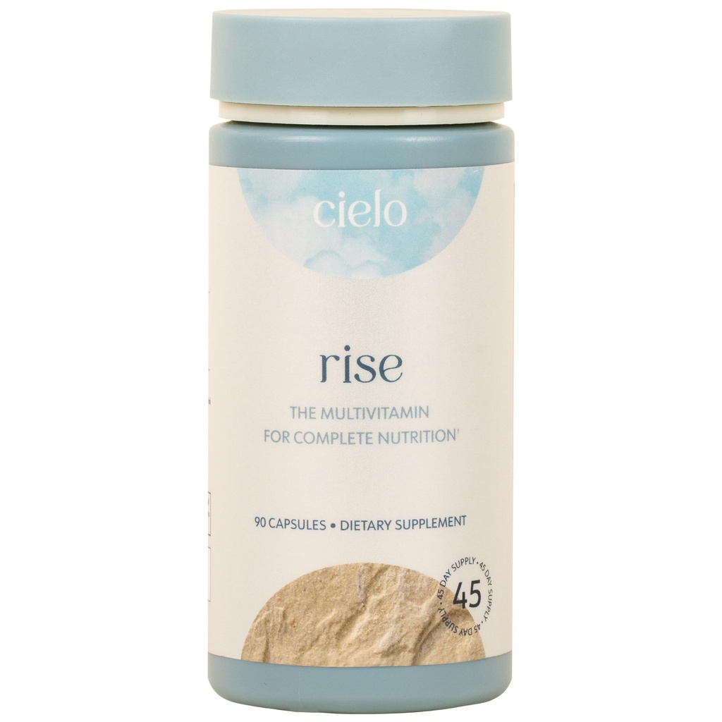 Cielo Rise Multivitamin til kvinder og mænd - Vitamin A, C, D3, E K2, & Mere - Magnesium Glycinat, Citrate, og malat til fordøjelsesstøtte - Komplet daglig ernæring (45 dages forsyning)