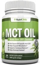 MCT Oil - 3000mg Per Servering - 180 Softgels - Fremstillet af 100% økologiske kokosnødder - Ikke GMO, koldpresset, Paleo Friendly Capsules - Great for Focus & Gut Health