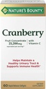 Nature 's Bounty Cranberry Kosttilskud, Understøtter urinveje og immunforsvar Sundhed, Softgels, 25,200 Mg, 60 Ct