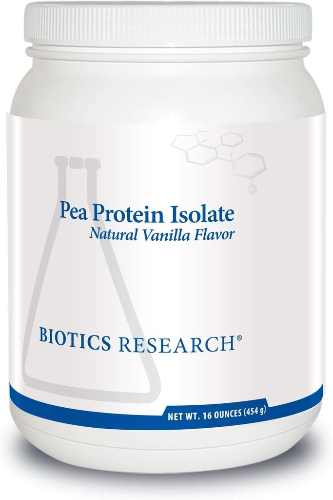 Bioteknik Forskning Pea Protein Isolate Natural Vanilla Flavored, blander nemt med vand eller juice, Premium Pea Protein, 21 gram Clean Protein per Servering 16 Ounces