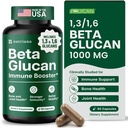 Nutriana Beta Glucan Kosttilskud 1000mg - 1,3 / 1,6D Beta Glucan Kapsler til immunstøtte - Natural Beta Glucan Fiber Supplement - 60 Veggie Kapsler (60 Tæl, Uden smag)