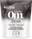 OM MUSHROOM SUPERFOOD Chaga Organic Mushroom Powder, 7.05 Ounce Pouch, 100 Servere, US Grown, Sacred Antioxidants & immunsupport, Superfood Mushroom supplement