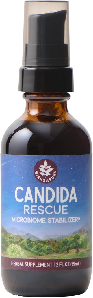 WishGarden Herbs Candida Rescue - Plant- Based Herbal Candida Cleanse tillæg med Echinacea, Usnea & Yerba Mansa, Effektiv Natural Support, 2oz