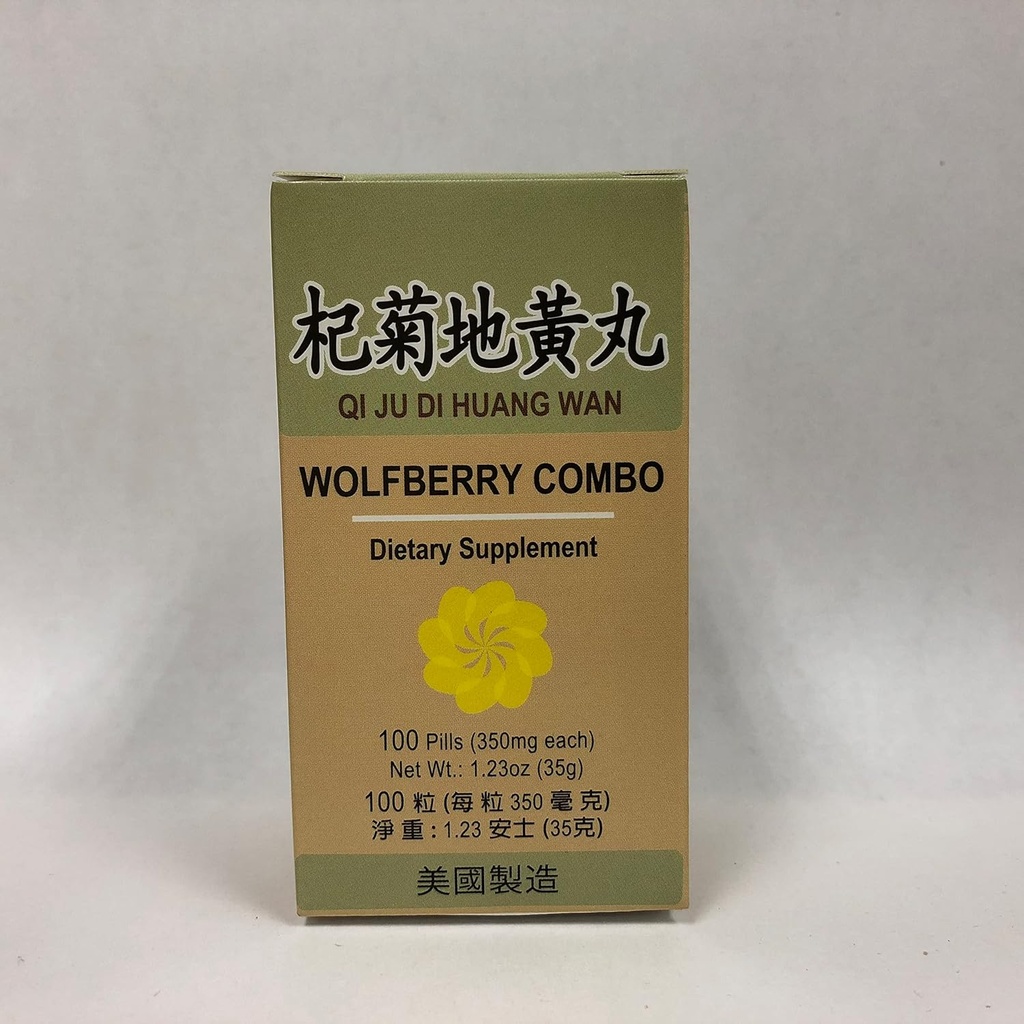 Wolfberry Combo:: Qi Ju Di Huang Wan:: Urtetillæg for tørre øjne, Blurred Vision:: Made in USA