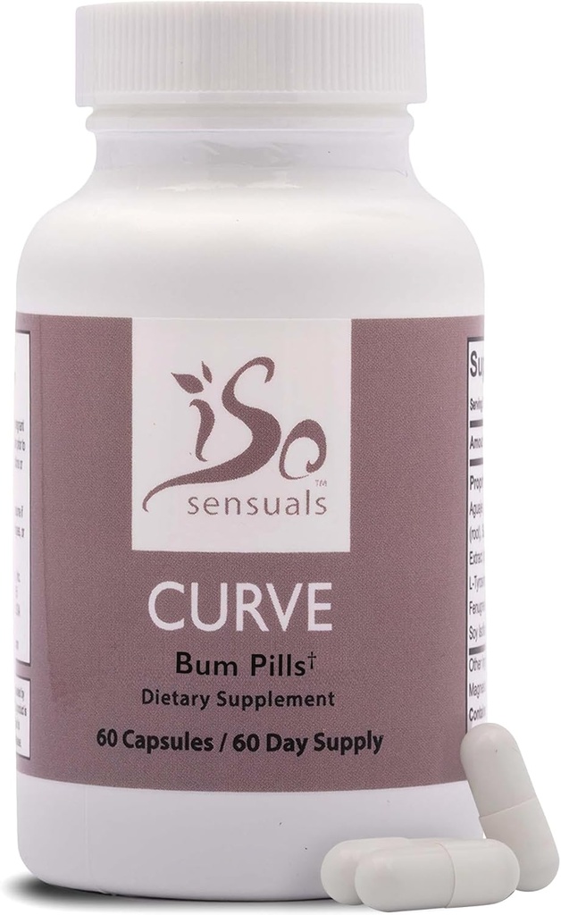 IsoSensuals Curve Butt Enhancement piller - Bum Bum Booty piller til større Butt. 60 Let at synke kapsler