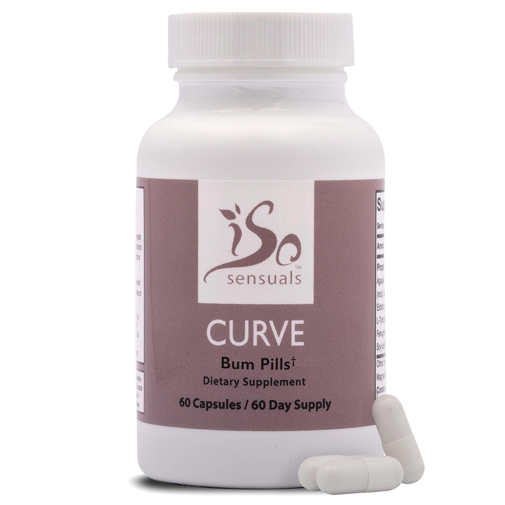IsoSensuals Curve Butt Enhancement piller - Bum Bum Booty piller til større Butt. 60 Let at synke kapsler