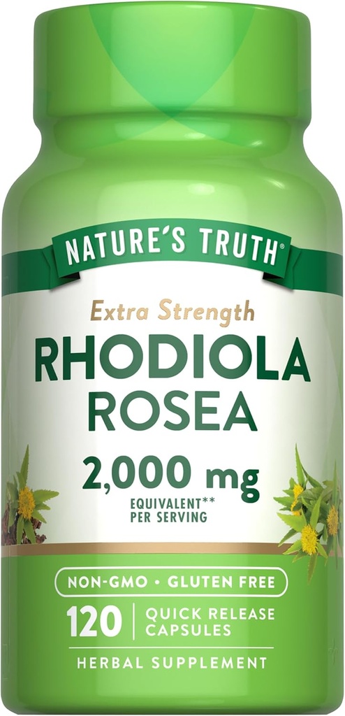 Nature 's Truth Rhodiola Rosea Dex124; 2000mg Dex124; 120 Kapsler Dext124; Non- GMO & Gluten Free Extract Supplement