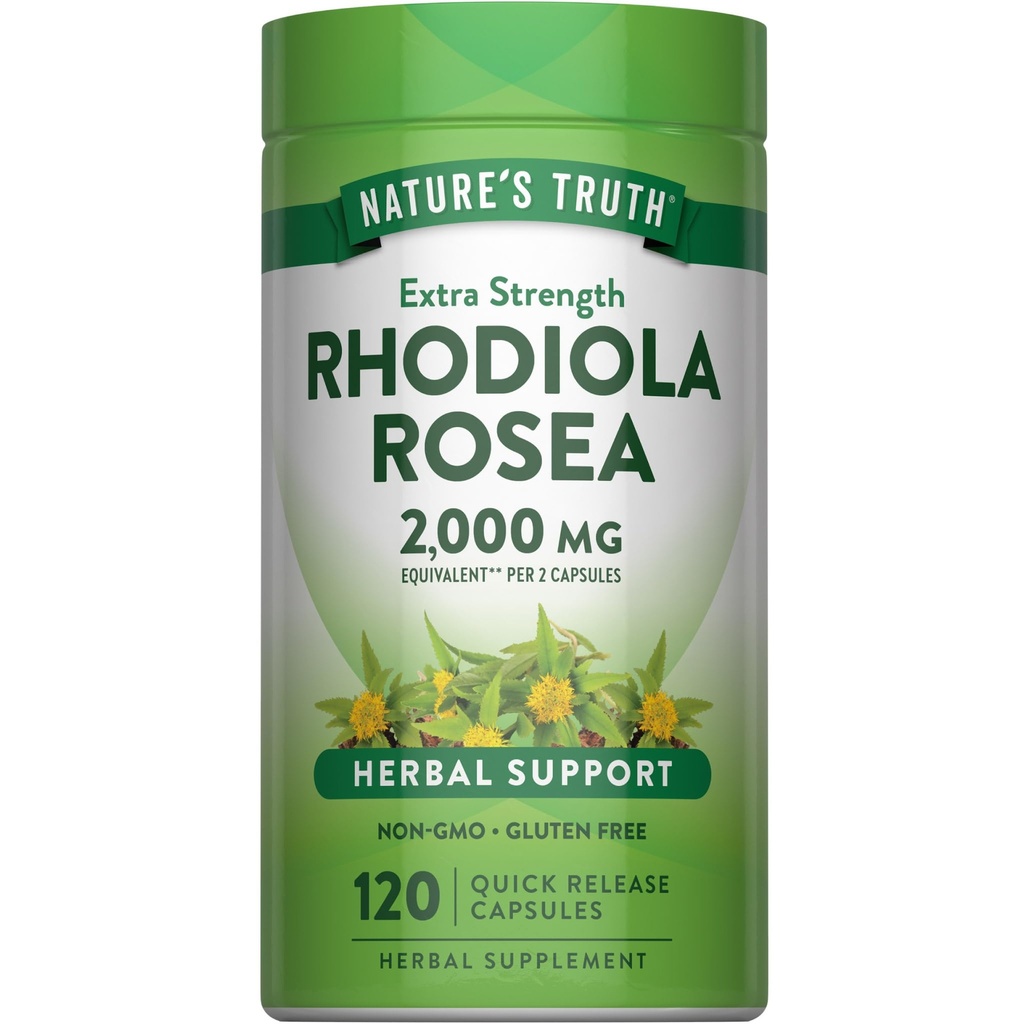 Nature 's Truth Rhodiola Rosea Dex124; 2000mg Dex124; 120 Kapsler Dext124; Non- GMO & Gluten Free Extract Supplement
