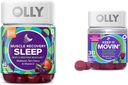 OLLY Muscle Recovery Sleep Gummies med Melatonin, Tart Cherry & Vitamin D, Forstoppelse Relief Gummies med Rabarber, Prunes & Amla - 40 & 30 Tæl