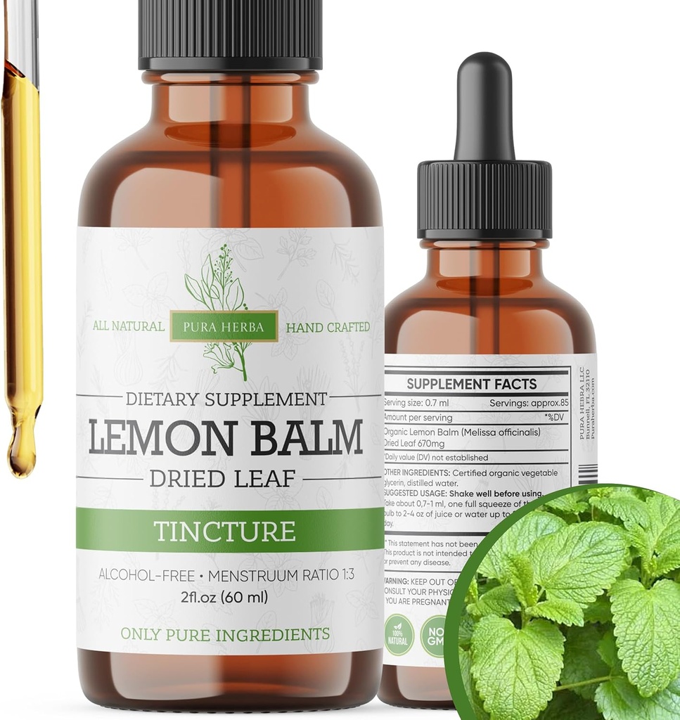 Lemon Balm Tincture - Alkohol- Free against 124; Melissa Officinalis Liquid Extract