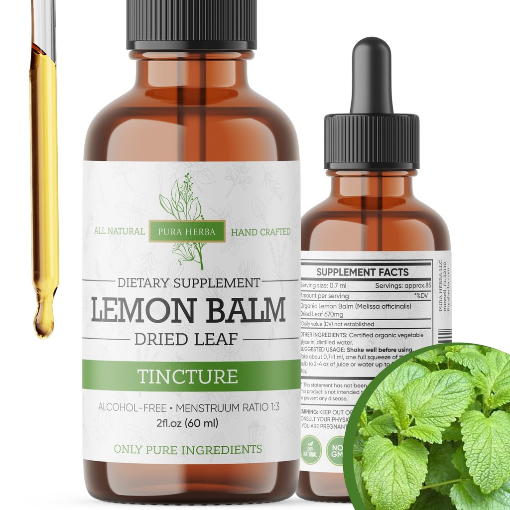 Lemon Balm Tincture - Alkohol- Free against 124; Melissa Officinalis Liquid Extract