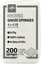 Medline 4 x 4 Inch Gauze Sponges, Non-Sterile 8-Ply Woven Gauze, 100% Cotton, Ideal for Wound Dressing, Wound Care, General First Aid Use, Pack of 200