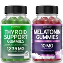 Thyreoideastøtte til kvinder og mænd (90 Gummies) Support - Lækker Apple Flavor - Melatonin Gummies til voksne (180 Tæl) - Hurtig opløsning Melatonin 10mg Gummies - Ikke GMO, Vegan & USA Made