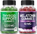 Thyreoideastøtte til kvinder og mænd (90 Gummies) Support - Lækker Apple Flavor - Melatonin Gummies til voksne (180 Tæl) - Hurtig opløsning Melatonin 10mg Gummies - Ikke GMO, Vegan & USA Made