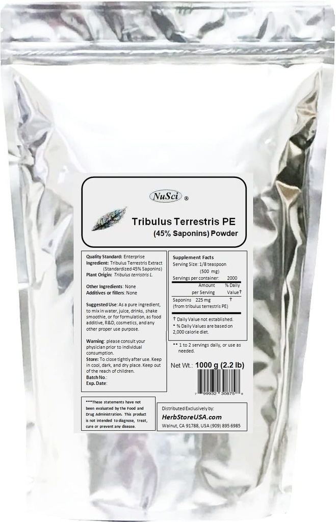 Tribulus Terrestris Extract Powder Pure (1000 Bedste (2,2 LB))