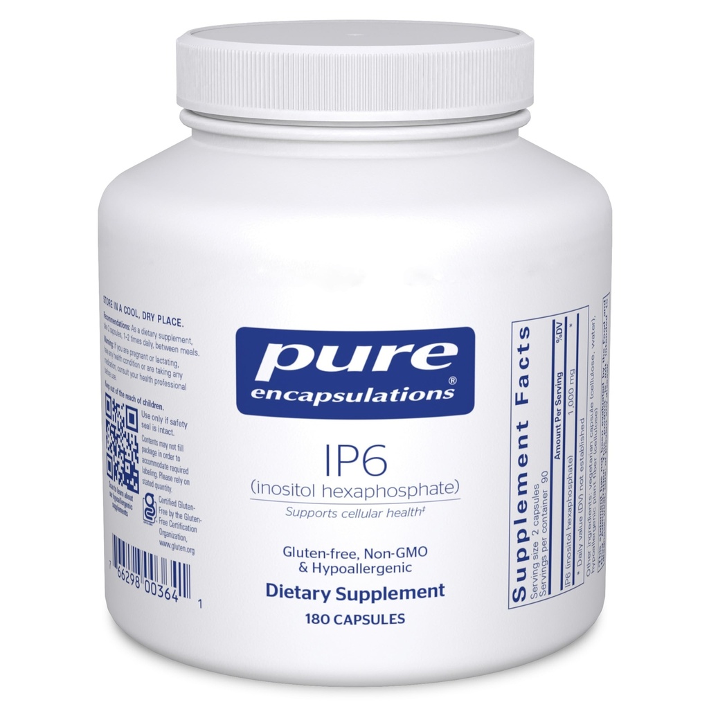 Pure indkapslinger IP6 (Inositol Hexaphosphat) Name 124; Hypoallergen Antioxidant Support for Bryst, Colon og Lever Cell Health