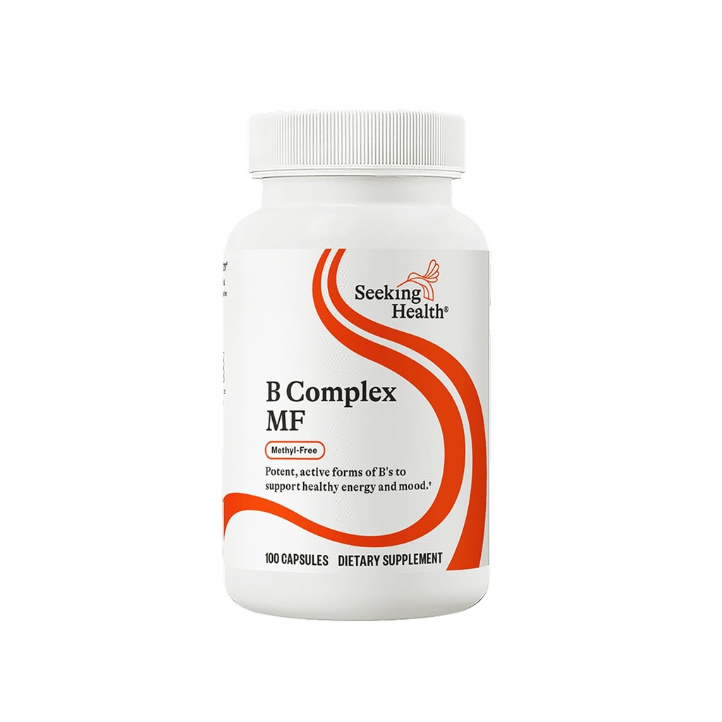 Søg sundhed B Complex MF - vitamin B Complex med folat, Niacin, & Folinsyre - Support Energy & Immunsystem Sundhed med B vitaminer - 100 kapsler