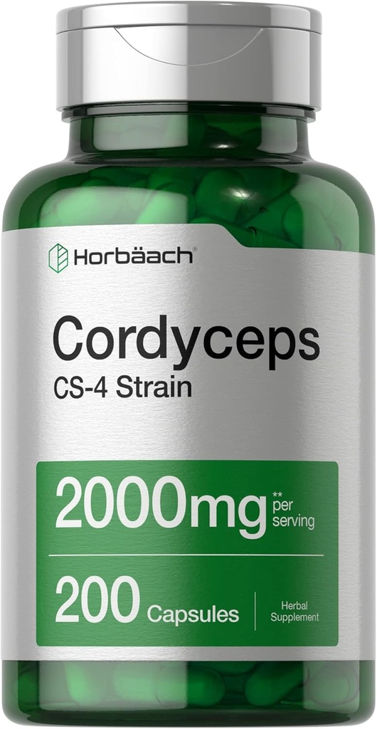 Horbäach Cordyceps Mushroom Capsules 2000mg