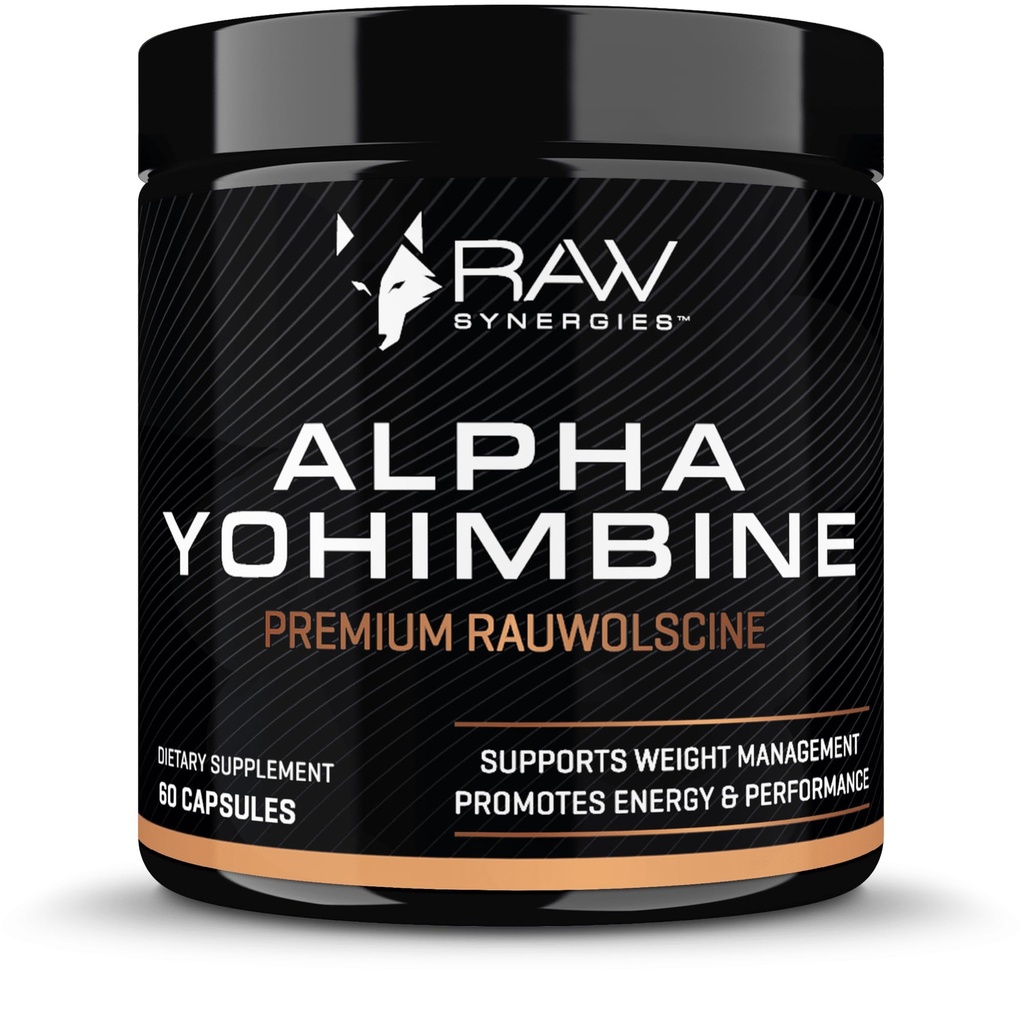 Alpha Yohimbine - Yohimbe Bark Fat Burner, vægttab piller, der arbejder hurtigt - 3. part testet for renhed og potens, 60 kapsler af RAW Synergies
