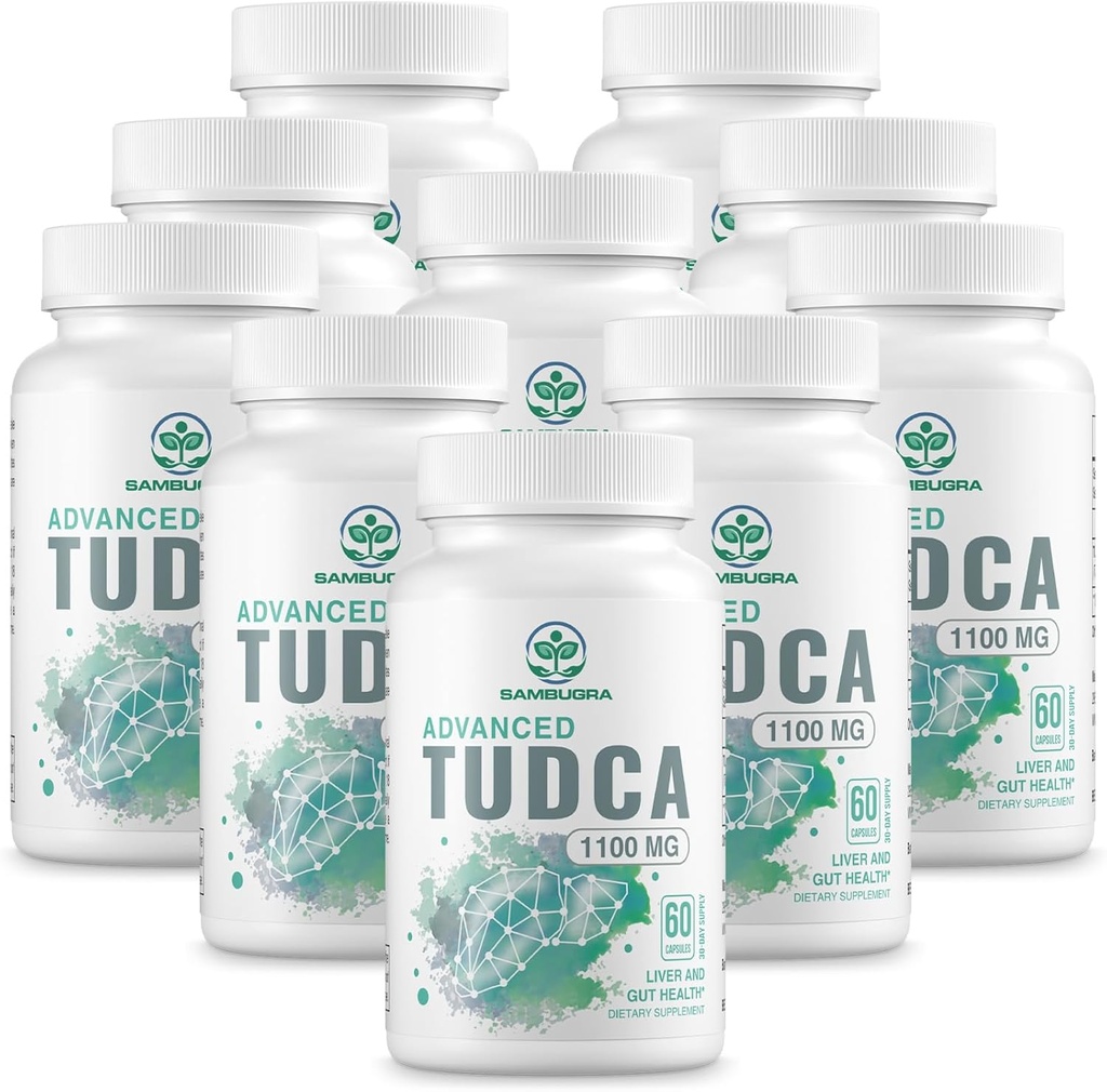 TUDCA Lever Supplements 1100mg, 3. part testet Ultra Strength Bile Salt TUDCA tillæg, Leverstøtte til lever rense Detox og reparation, 600 kapsler