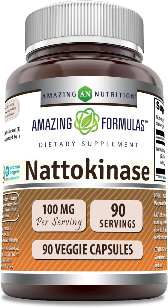 Amazing Formulas Nattokinase Supplement- 124; 100 Mg (2000 FU Enzyme fra Pure Nattokinase)