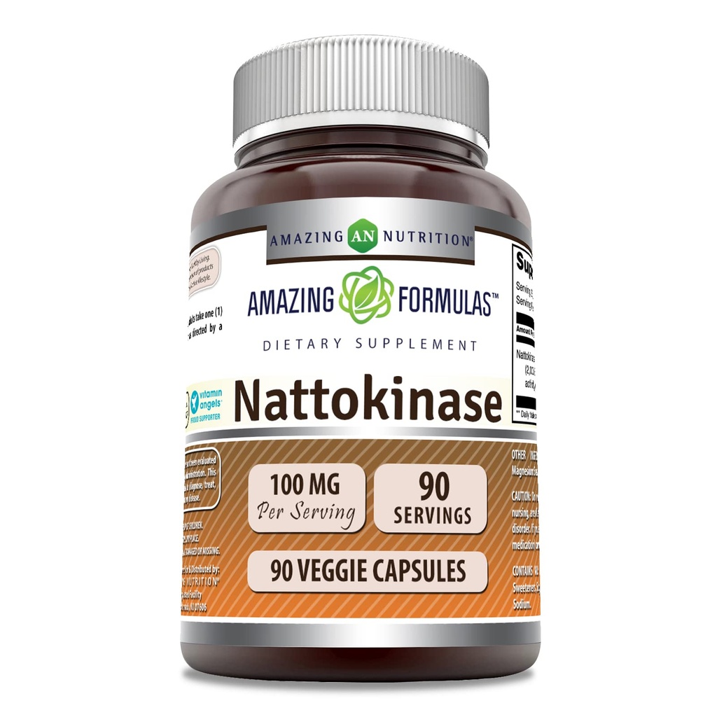 Amazing Formulas Nattokinase Supplement- 124; 100 Mg (2000 FU Enzyme fra Pure Nattokinase)