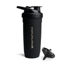 Smartshake Reforce rustfrit stål Protein Shaker Flaske - Ikke isoleret Unisex Gym Flaske - 124; Metal Shaker Flasker - 900 ml - 124; 30 oz - Læbefast skrue- On Lid - DEHP & BPA Free (Sort)