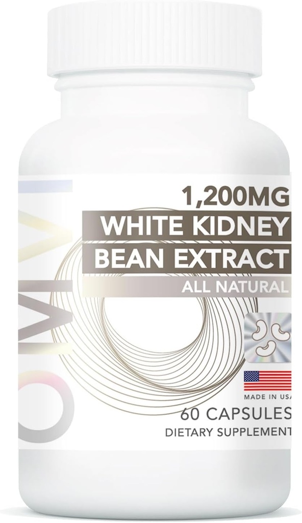 Omvi formulas, Nyre Support Supplement, White Nyre Bean Extract 1,200mg, Nyre Rengøring for mænd og kvinder, Støtte til normal urin Tract sundhed, 60Kapsler