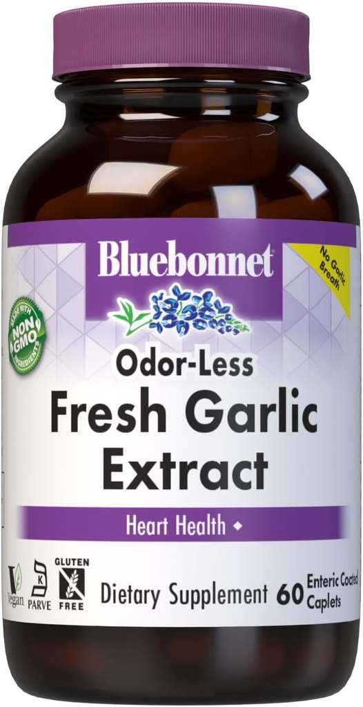 BlueBonnet Standardized Fresh Hvidløg Extract Enteric Coated Supplement, 60 Greve